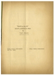 Moe Howard's Personally Owned Script for The Three Stooges Film ''Cookoo Cavaliers'', with Working Title ''Beauty a la Mud''